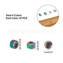 120Pcs 4 Colors Electroplated Natural Lava Rock Beads Strands&nbsp;G-PH0019-15