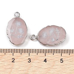 Natural Rose Quartz Oval Pendants&nbsp;G-C102-07P-02