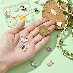 16Pcs 16 Styles Animal Shape Alloy Enamel Pendants&nbsp;FIND-YW0005-75