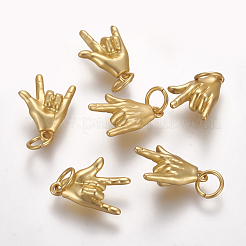 Brass ASL Charms&nbsp;KK-O122-11MG