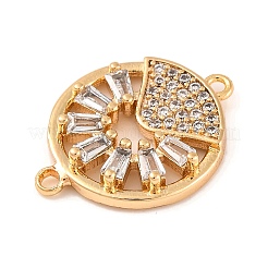 Brass Pave Clear Cubic Zirconia Connector Charms&nbsp;KK-S389-37G