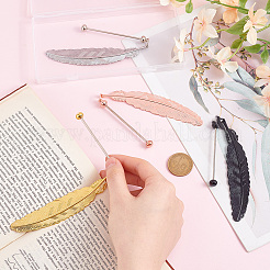 8Pcs 4 Colors Zinc Alloy Beadable Bookmarks&nbsp;AJEW-GO0002-15