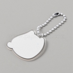 Cartoon Cute Cat Animal  Acrylic Pendant Decoration with Iron Ball Chain&nbsp;KEYC-WH0036-33D