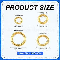 400Pcs 4 Styles Open Jump Rings Brass Jump Rings&nbsp;KK-FS0002-08G
