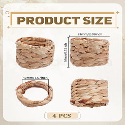 Handmade Woven Straw Napkin Rings&nbsp;AJEW-WH0695-130