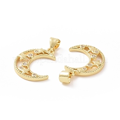 Brass Micro Pave Cubic Zirconia Pendants&nbsp;ZIRC-P106-16G