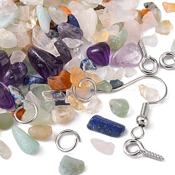 DIY Natural Mixed Gemstone Wish Bottle Earring Necklace Making Kit&nbsp;DIY-FS0003-13