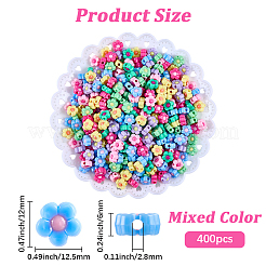 400Pcs Two Tone Opaque Acrylic Beads&nbsp;SACR-PA0001-19