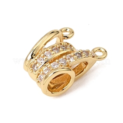 Brass Micro Pave Clear Cubic Zirconia Connector Charms&nbsp;CU-CBA61B8-01G