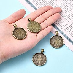 Tibetan Style Alloy Pendant Cabochon Settings&nbsp;X-TIBEP-Q045-048AB-NR