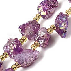 Electroplated Raw Rough Natural Amethyst Beads Strands&nbsp;G-Z131-J02-08