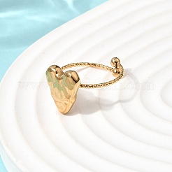 Texture Heart 304 Stainless Steel Finger Rings for Women&nbsp;RJEW-A091-09G