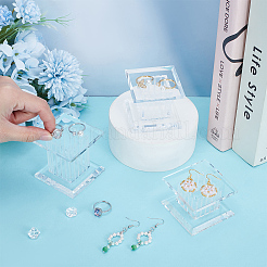 3Pcs 3 Sizes Square Acrylic Jewelry Display Pedestals&nbsp;ODIS-WH0038-170A