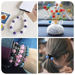 100Pcs 2 Ccolors Handmade Polymer Clay Rhinestone Beads&nbsp;CLAY-TA0001-79B