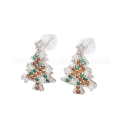 925 Sterling Silver Cubic Zirconia Stud Earrings&nbsp;EJEW-F394-01B-P