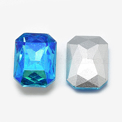 Pointed Back Glass Rhinestone Cabochons&nbsp;RGLA-T019-13x18mm-05
