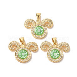 Brass Micro Pave Cubic Zirconia Pendants&nbsp;KK-K385-072G