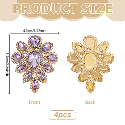 4Pcs Teardrop Shape Hotfix Rhinestone&nbsp;PATC-FG0002-25C