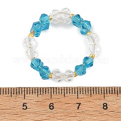 6Pcs 6 Colors Glass Bead Finger Rings&nbsp;RJEW-MZ00036