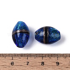 Two Tone Color Handmade Foil Glass Beads&nbsp;FOIL-Q001-01A