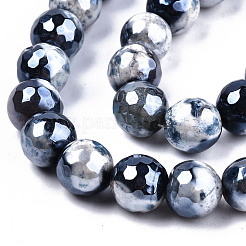 Electroplate Natural Fire Crackle Agate Beads Strands&nbsp;G-T131-54B