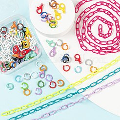 DIY Spray Painted Chain Jewelry Set Making Kit&nbsp;DIY-LS0003-96