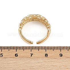 Brass Micro Pave Cubic Zirconia Cuff Rings for Women&nbsp;RJEW-D326-05G