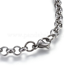 Non-Tarnish 304 Stainless Steel Rolo Chain Necklaces&nbsp;NJEW-F242-12P-D