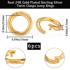 6Pcs 925 Sterling Silver Locking Jump Ring&nbsp;STER-BBC0008-69C-G