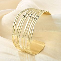 Hollow Brass Cuff Open Bangles&nbsp;BJEW-M060-04G