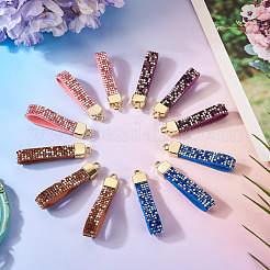 12Pcs 4 Colors Alloy Rhinestone Keychain Findings&nbsp;FIND-BT0001-38A