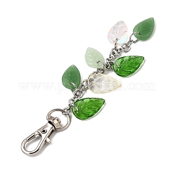 Leaf Handmade Lampwork Pendant Decorations&nbsp;HJEW-JM03586
