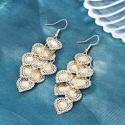 Brass Dangle Earrings&nbsp;EJEW-B157-02A-G