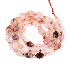 Natural Hematoid Quartz/Ferruginous Quartz Beads Strands&nbsp;G-N342-35-8x6-13