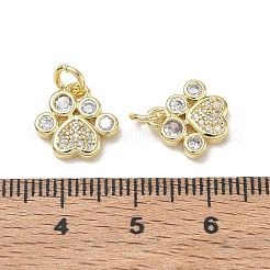 Brass Micro Pave Clear Cubic Zirconia Charms&nbsp;CU-CBA7E58-01G