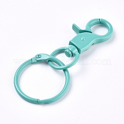 Baking Paint Alloy Swivel Keychain Clasp Findings&nbsp;KEYC-WH0016-40E