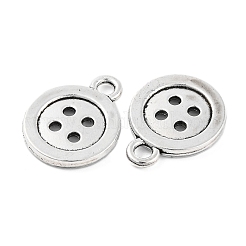 4-Hole Button Tibetan Style Zinc Alloy Charms&nbsp;X-TIBEP-R334-167AS-RS