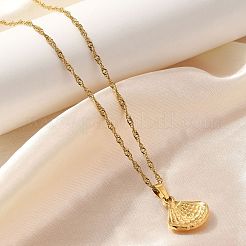 Summer Beach 304 Stainless Steel Pendant Rope Chain Necklaces for Women&nbsp;STAS-Z108-01G-02