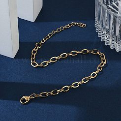 PVD Vacuum Plating 304 Stainless Steel Cable Chain Bracelet for Men Women&nbsp;BJEW-E031-05C-G