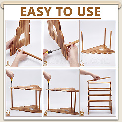 5 Layers Wood Bracelet Organizer Display Stands&nbsp;BDIS-WH0011-06