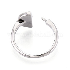 Half Round Shape Brass Shell Cuff Ring Settings&nbsp;KK-T076-64P