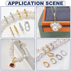 8Pcs Rack Plating Brass Micro Pave Clear Cubic Zirconia Twister Clasps&nbsp;ZIRC-WR0001-04G