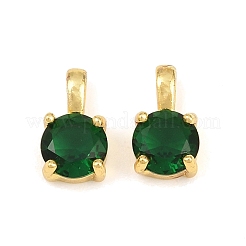 Brass Pave Glass Charms&nbsp;KK-K340-46G