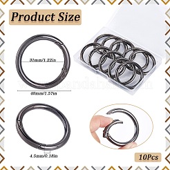 10Pcs Alloy Spring Gate Rings&nbsp;FIND-SP0001-38B