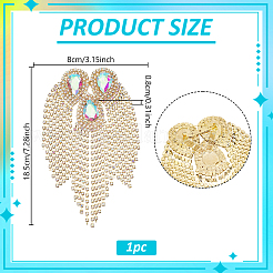 Iron with Rhinestone Tassel Rivet Epaulettes&nbsp;AJEW-WH0481-527B