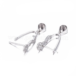 Anti-Tarnish Rhodium Plated 925 Sterling Silver Pendant Bails&nbsp;X-STER-L058-004P