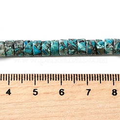 Synthetic Silver Line Turquoise Beads Strands&nbsp;G-L617-F03-3x6mm