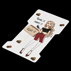 Rectangle Girl Print Paper Hair Clip Display Cards&nbsp;CDIS-M007-03E