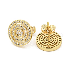 Brass Micro Pave Cubic Zirconia Ear Studs&nbsp;EJEW-P261-35G