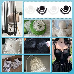8 Yards 4 Styles  Double Layer Chinlon Lace Trim Fabric&nbsp;DIY-PH0023-61
